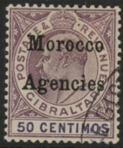 Morocco Agencies -  Gibraltar SG.21  50c purple & violet. very fine used.