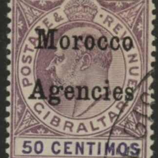Morocco Agencies -  Gibraltar SG.21  50c purple & violet. very fine used.