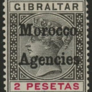 Morocco Agencies -  Gibraltar SG.8  1p black & carmin. mounted mint.