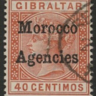 Morocco Agencies -  Gibraltar SG.5  40c. orange-brown. very fine used.