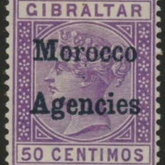 Morocco Agencies -  Gibraltar SG.6  50c bright lilac. mounted mint.