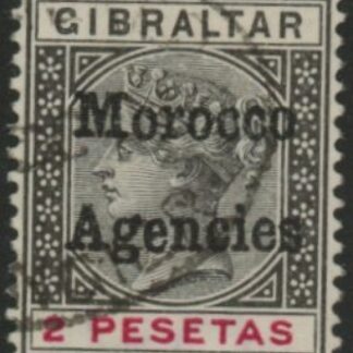 Morocco Agencies -  Gibraltar SG.8 2p black & carmine. fine used