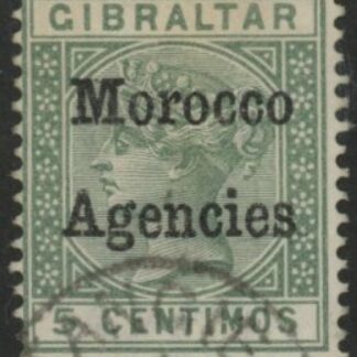 Morocco Agencies -  Gibraltar SG.1  5c green.fine used.