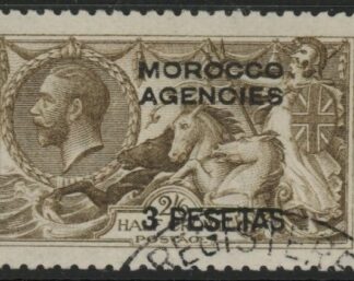 Morocco Agencies -  'Spanish'  SG.139  3p on 2s6d grey-brown. .VFU