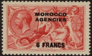 Morocco Agencies - 'French' SG.201 6f on 5s. rose-red. U/M (MNH).