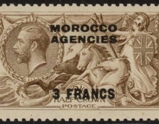 Morocco Agencies -  'French'  SG.200  3f on 2s6d. chocolate-brown U/M (MNH).