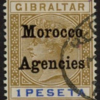 Morocco Agencies -  Gibraltar SG.15  1p. bistre & ultramarine VFU