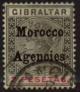 Morocco Agencies - Gibraltar SG.16 2p. black & carmine. VFU