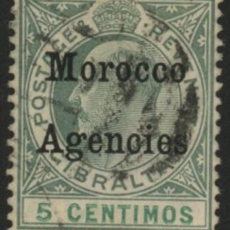 Morocco Agencies -  Gibraltar SG.24  5c. green FU