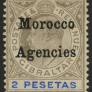 Morocco Agencies -  Gibraltar SG.30  2p  black & blue. M/M
