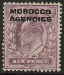 Morocco Agencies - 'British' SG.36 6d pale dull purple. mounted mint.