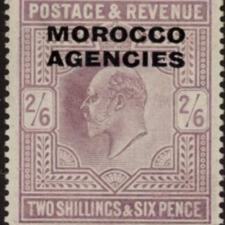 Morocco Agencies -  'British'  SG.38 2s6d pale dull purple. mounted mint.