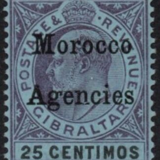 Morocco Agencies -  'Gibraltar'  SG.20 25c purple & black/blue. U/M  (MNH)