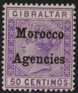 Morocco Agencies - 'Gibraltar' SG.14 50c purple & violet. LM/M
