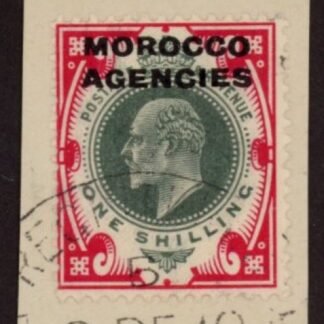 Morocco Agencies -  'British'  SG.37  1s dull green & carmine. very fine used