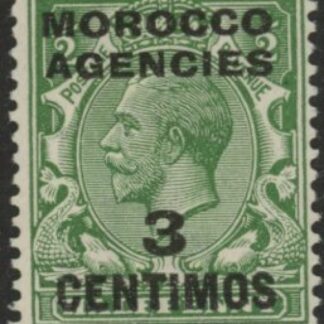 Morocco Agencies -  'Spanish'  SG.128  3c on  ½d green.  mounted mint.
