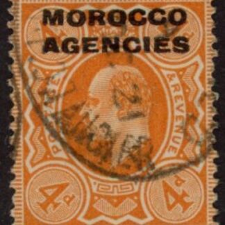 Morocco Agencies -  'British'  SG.35a  4d orange-red . fine used