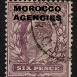 Morocco Agencies -  'British'  SG.36  6d pale dull purple . fine used