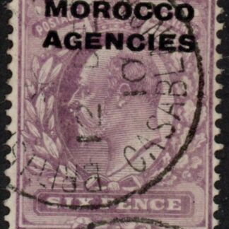 Morocco Agencies -  'British'  SG.36a  6d dull purple . fine used