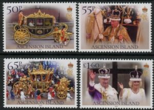 2023 Ascension SG.1358-61 Coronation of KCIII. set 4 values U/M (MNH)