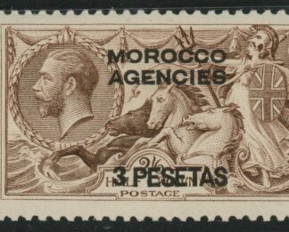 Morocco Agencies -  'Spanish'  SG.140  3p on 2s6d brown . mounted mint.