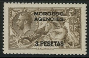 Morocco Agencies -  'Spanish'  SG.139  3p on 2s6d grey-brown . U/M (MNH)