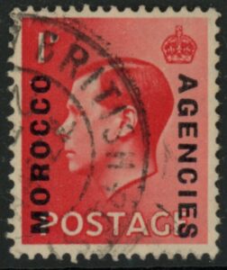 Morocco Agencies - 'British' SG.75a 1d scarlet (15¼ overprint.) fine used.