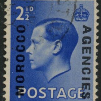 Morocco Agencies -  'British'  SG.76a  2½d bright blue. (15¼ overprint.)  fine used.