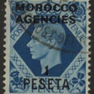 Morocco Agencies -  'Spanish'  SG.171 KGVI  1p on 10d turquoise-blue.  fine used.