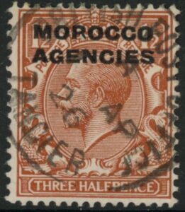 Morocco Agencies - 'British' SG.44 1½d red-brown. fine used