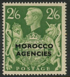 Morocco Agencies - 'British' SG.92 2s6d green. mounted mint.