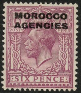 Morocco Agencies - 'British' SG.60 6d purple. mounted mint.
