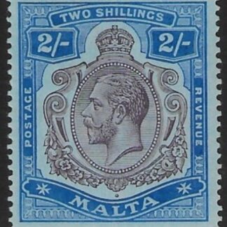 1914-21  Malta  SG.86g 2s dull purple & blue/grey-blue  Perf.14  multi crown CA    M/M