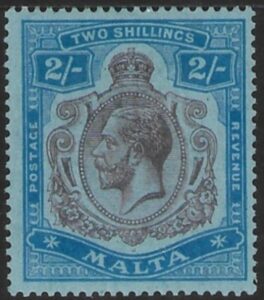 1921-2  Malta  SG.103 2s purple & blue/blue.  Perf.14 multi script CA    M/M