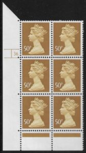 U430 (x991a)  Harrison 50p ochre  (ACP) PVAD. cyld.36 dot    U/M (MNH)