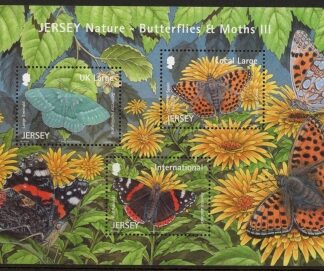 2012 Jersey MS.1657 Butterflies/Moths mini sheet.(face = £2.25) U/M (MNH)