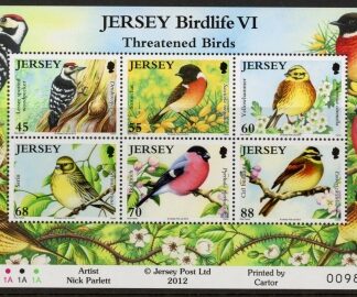 2012 Jersey MS.1687 Birds '6th series' mini sheet.(face = £2.25) U/M (MNH)