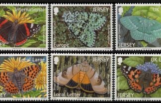 2012 Jersey SG.1651-5 Butterflies/Moths 6 values..(face = £3.85) U/M (MNH)