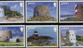 2012 Jersey SG.1694-9. Coastal Towers. 6 values.(face = £3.75) U/M (MNH)