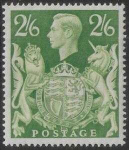 1939-48 SG.476b 2s6d yellow-green U/M (MNH)