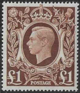 1939-48 SG.478c £1.00 brown U/M (MNH)