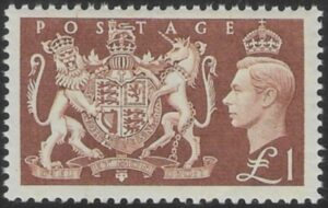 1951 SG.512 £1.00 brown U/M (MNH)