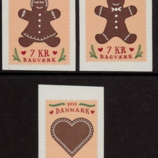 2015 Denmark SG.1792-2b Winter Stamps Gingerbread Set of 3 values  U/M (MNH)