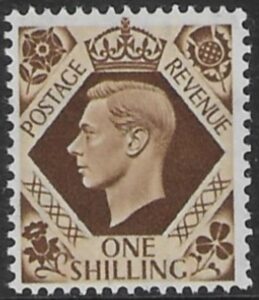 SG.475 1/- bistre brown (1937 dark colours) U/M (MNH)