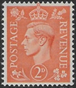 SG.488 2d pale orange. (1941 light  colours) U/M (MNH)
