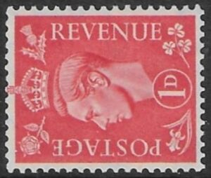 SG.486a 1d pale scarlet. sideways wmk.(1941 light  colours) U/M (MNH)