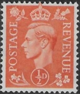 SG.503  ½d pale orange.(1950  New colours) U/M (MNH)
