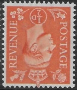 SG.503wi ½d pale orange. inverted watermark.(1950 New colours) U/M (MNH)