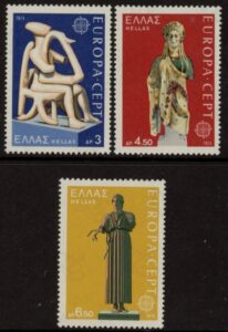 1974 Greece SG.1268-70 Europa- Ancient Greek Sculptures, set 3 values U/M