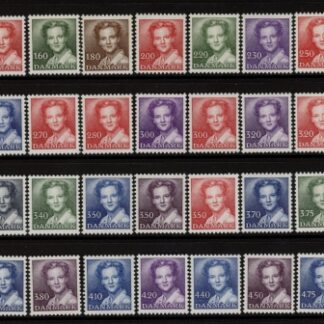 1982-90 Denmark SG.715-39  Queen Margrethe set 28 values. U/M (MNH)